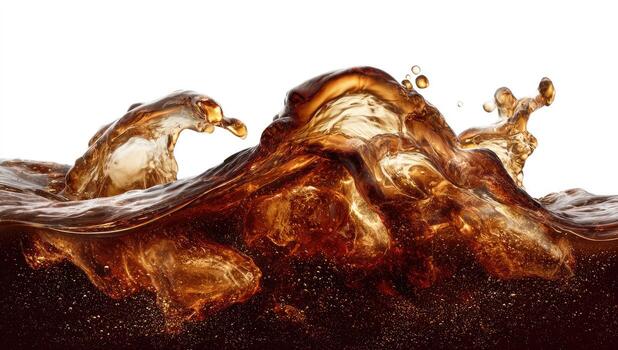 A close up of a soda being poured into a glass photo