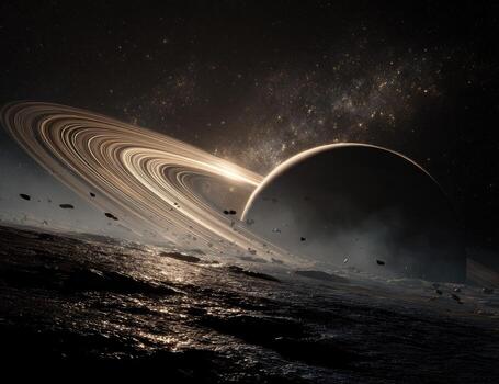 Saturn and its rings are seen in this image photo