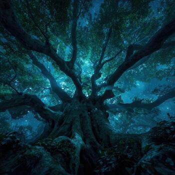 The tree of life, a magical tree in the forest photo