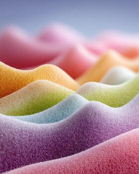 A close up of a rainbow colored wave photo