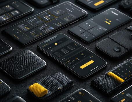 Black and yellow iphone app design photo