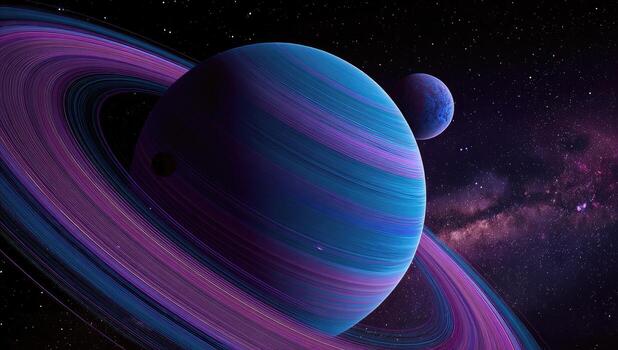 An artist's rendering of saturn and its rings photo