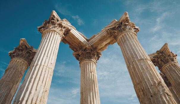 The columns of the temple of seleucia in athens, greece photo