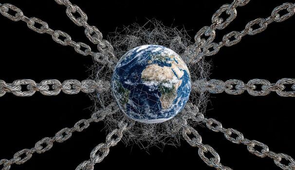 The earth surrounded by chains photo