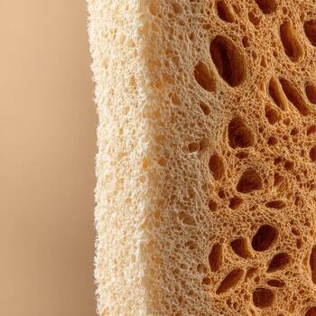 A close up of a sponge with holes photo