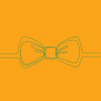 Elegant minimalist line art of a bow tie with a vibrant orange emphasizing simplicity and style vector