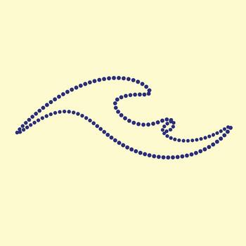 Elegant dotted line forming a smooth, flowing wave pattern on a light , emphasizing minimalistic design and fluid motion vector