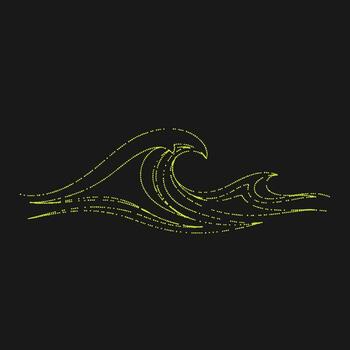 Stylized Wave Pattern Created with Dotted Lines on a Dark for Artistic and Design Purposes vector