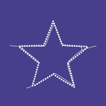 Decorative star shape outlined with small luminous dots on a solid dark , creating a festive and eye-catching visual effect vector