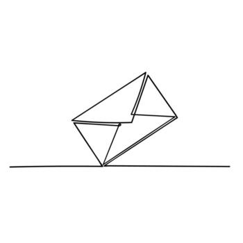a line drawing of a mail with a line vector