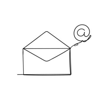 an email envelope with a line on it vector