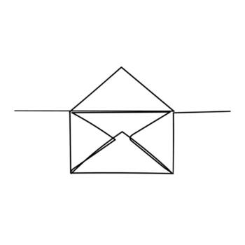 an envelope with a line drawn on it vector