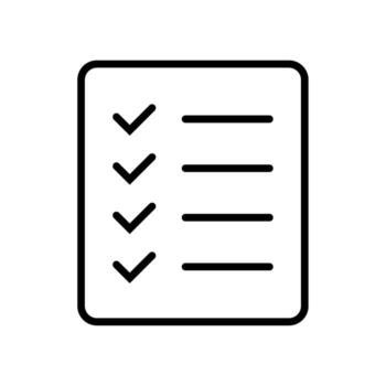 Checklist Thin Line Icon - Task List and To-Do Symbol vector