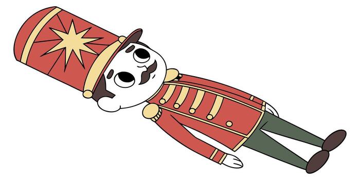 Whimsical toy soldier illustration ready for holiday magic, a charming nutcracker character bringing festive cheer and playful joy to your projects vector