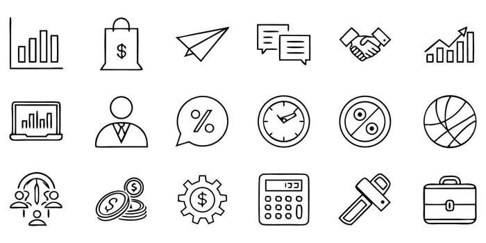 dinámica financiero planificación íconos para negocio éxito y inversión crecimiento, originalmente creado como escalable gráficos para versátil utilizar vector