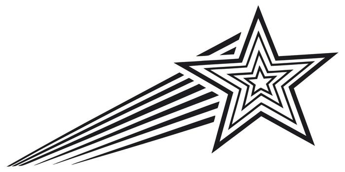 Striking star design with dynamic lines, perfect for modern brands, creative projects, and bold visual statements, adding a touch of cosmic flair vector