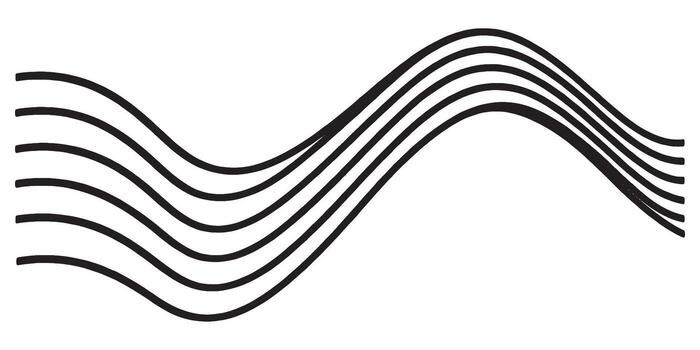 Sleek black wave lines flowing gracefully, a modern element for design projects, adds a dynamic touch to any presentation or website, energy vector