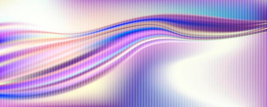 Trendy holographic waved gradient with vertical ribbed fractal glass texture. Abstract fractal glass effect. Futuristic distortion. Ribbed glass blur template. vector