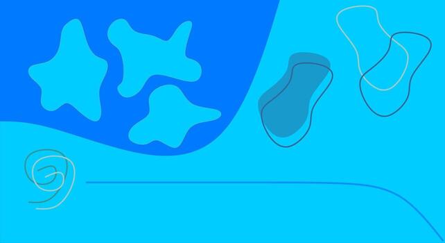 Abstract blue flowing shapes and organic line art creating a modern dynamic design vector