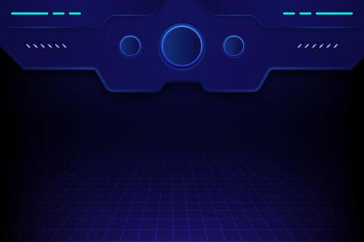 Modern sci-fi user interface with glowing blue details, perfect for gaming, tech or virtual design vector