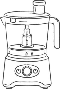 comida procesador con cuenco tapa y controlar marcar vector