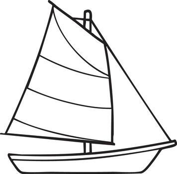 Traditional sailing junk with multiple panel sails vector