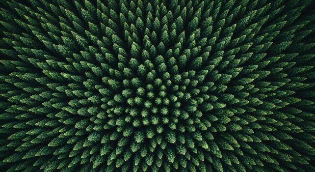 Nature background, Nature wallpaper, Dense forest canopy viewed from directly above showcasing symmetrical patterns of evergreen trees photo