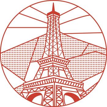un lineal estilo ilustración representando eiffel torre vector