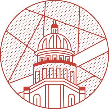 A linear style illustration representing cuban capitol vector