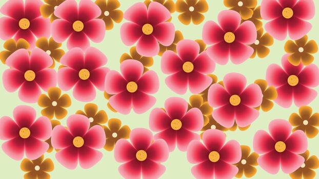 brillante floral antecedentes presentando rosado y marrón degradado flores con suave amarillo centros, arreglado en un elegante modelo para decorativo y diseño usar. vector