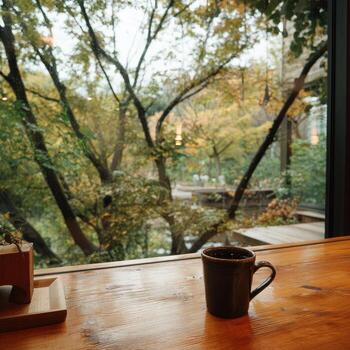 Autumnal cafe view photo