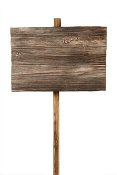 resistido, rectangular de madera señalizar en un blanco fondo, con un pequeño polo foto