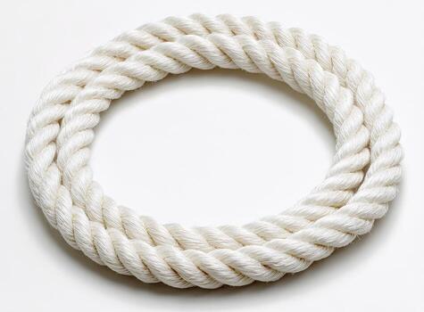 White rope forms a perfect circle photo