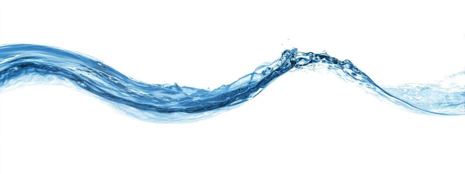 A swirling wave of clear blue liquid against a stark white background, capturing the fluidity photo