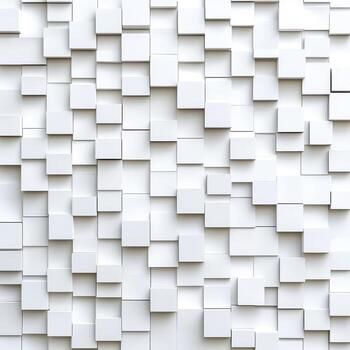 Abstract White Wall Texture with Geometric Shapes and Depth for Creative Backgrounds photo