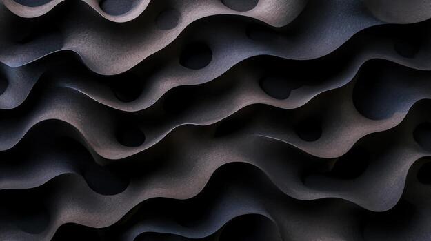 Abstract Wavy Surface Texture with Dark Tones and Organic Patterns in Shadows and Light photo