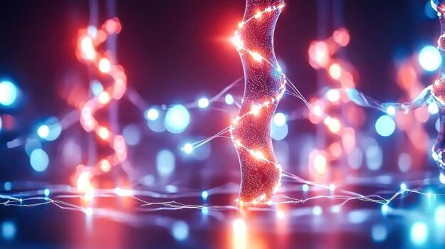 Colorful Abstract Light Patterns in a Spiral Form with Bright Neon Glow Effects photo