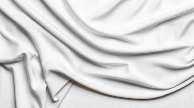 Smooth White Fabric Draped Texture with Elegant Flow and Fine Creases in Soft Light photo