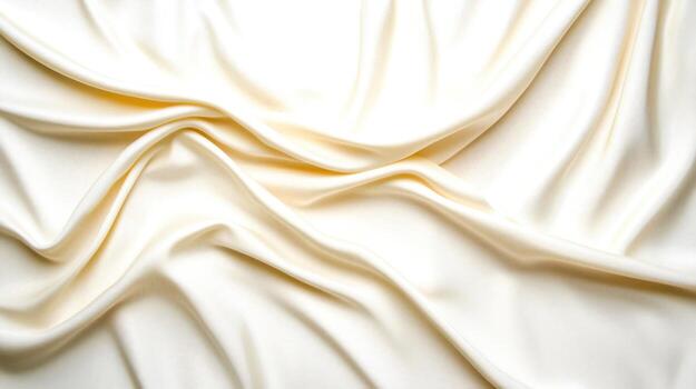 Soft and Elegant White Fabric Draped Smoothly on a Surface for Textile Background photo