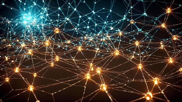 dinámica red de brillante conexiones esclarecedor el futuro de tecnología y innovación, chispas Progreso con vibrante energía y interconectado diseño foto