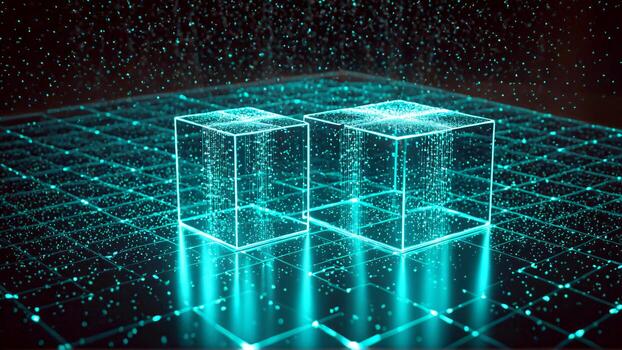 explorar innovador tecnología con maravilloso futurista cubitos y brillante datos arroyos, Perfecto para moderno innovación y avanzado digital soluciones foto