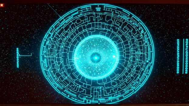 Experience the future with this stunning, vibrant digital network interface, pulsing with advanced technology and intricate data streams for a modern, innovative feel. photo