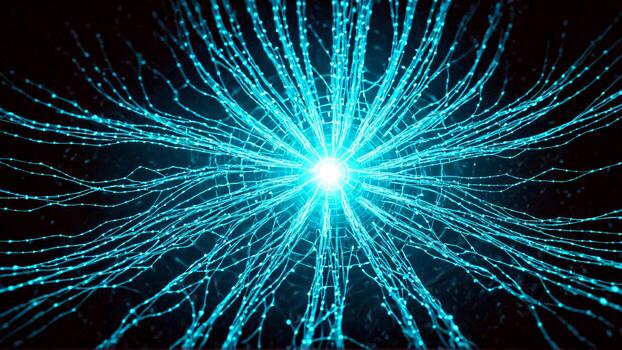 dinámica resumen red de brillante azul nodos y líneas, representando datos fluir, conectividad, y futurista tecnología conceptos con vibrante energía. foto