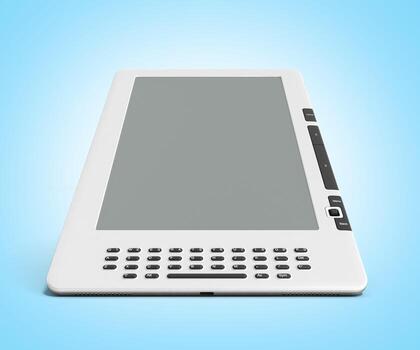 blank E-book reader 3d render image on gradient photo