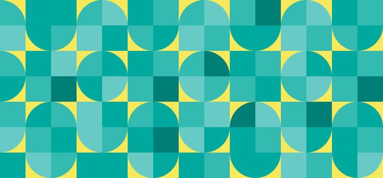 resumen antecedentes sin costura circulo y cuadrado con geométrico modelo verano en azul y crema colores. ilustración para tu diseño. vector