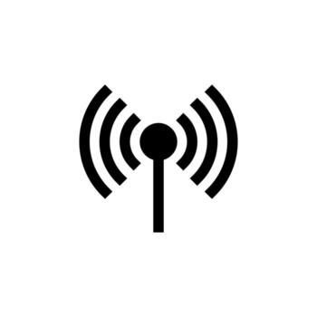 Clean Solid Signal Icon for Online, Device, and Telecom Interface vector