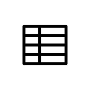 Minimal Line Table Black Outline Icon for Spreadsheet, Report, and Analytics vector