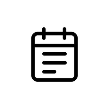 Minimal Line Schedule Black Outline Icon for Productivity, Agenda, and Event App vector