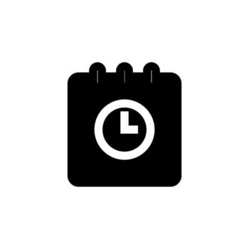 Modern Solid Deadline Glyph Icon for Project Planning, Alert, and Time Tracking UI vector