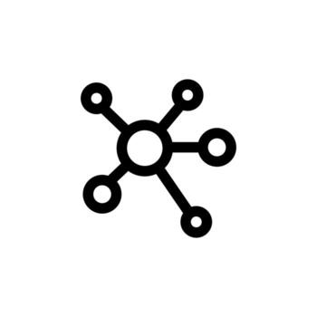 Minimal Line Network Black Outline Icon for Router, Mobile, and Server App vector